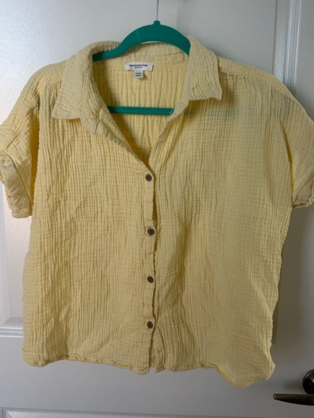 Yellow Gauze Button-Down Shirt